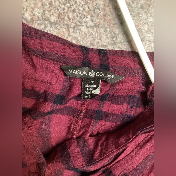 New Maison Coupe Plaid Shirt Size S/P - Picture 4 of 6